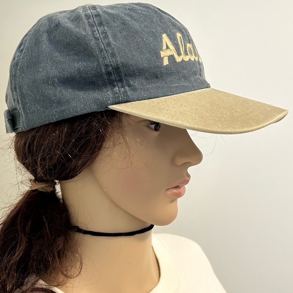 Vintage 90s Alaska Denim 100% Cotton Embroidered Baseball Dad Hat Strapb… - Picture 2 of 9